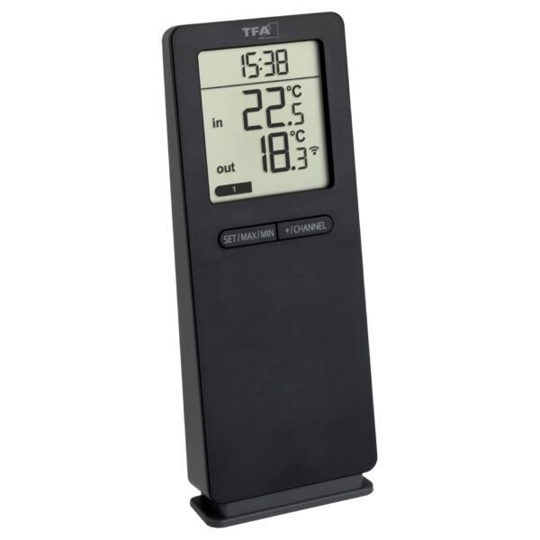 TFA 30.3071.01 – LOGO 2.0 Radiostyret Termometer (Sort)