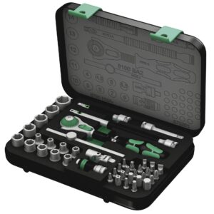 Wera 8100 SA 2 Zyklop Speed skraldenøglesæt – 1/4" drev, metrisk, 42 dele