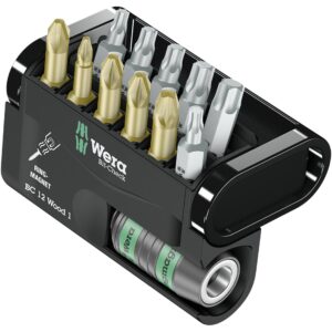 Wera Bit-Check 12 Wood 1 – 12-delt bitsæt med Rapidaptor og ringmagnet