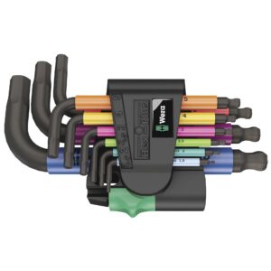Wera 950/9 Hex-Plus Multicolour 2 – 9-delt metrisk unbrakonøglesæt med farvekodning