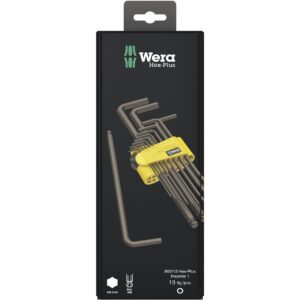 Wera 950/13 Hex-Plus Imperial 1 – 13-delt tomme unbrakonøglesæt med BlackLaser-overflade