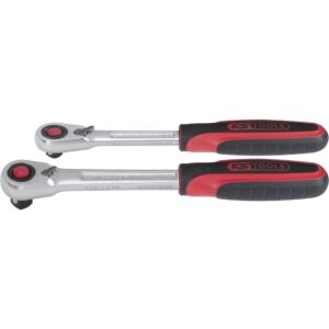 KS Tools SlimPOWER omvendelig skraldenøglesæt, 2 dele 1/4" + 1/2"