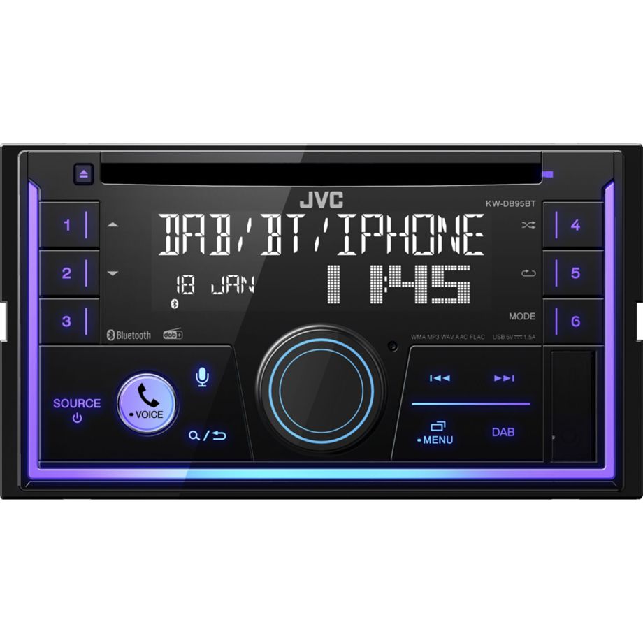 JVC KW-DB95BT – 2-DIN DAB+ bilradio med Bluetooth & Alexa