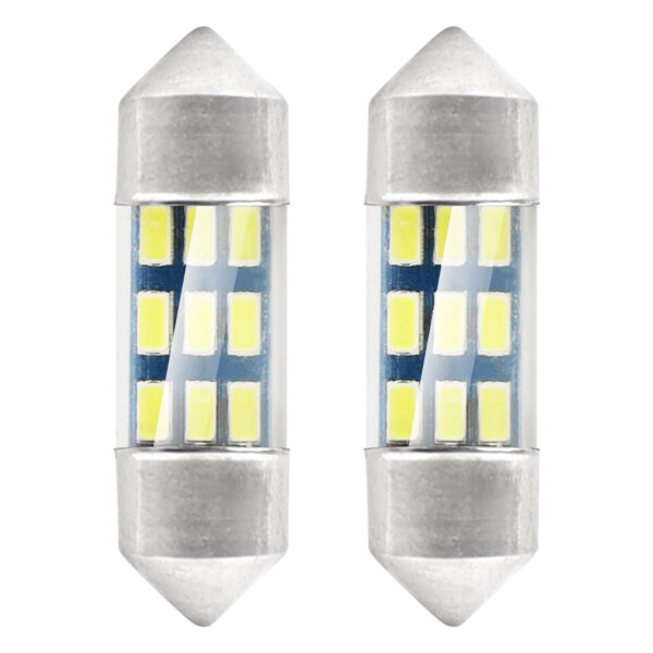 LED Standardpære 9x3014 SMD Festoon 31mm – Hvid 12V (Ikke CANBUS)