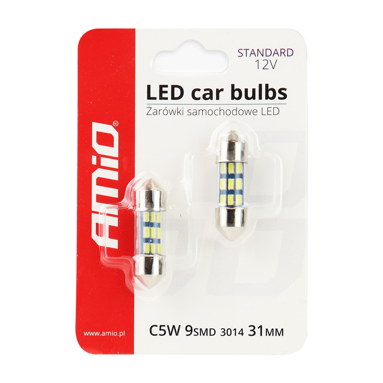 LED Standardpære 9x3014 SMD Festoon 31mm – Hvid 12V (Ikke CANBUS) - Billede 2