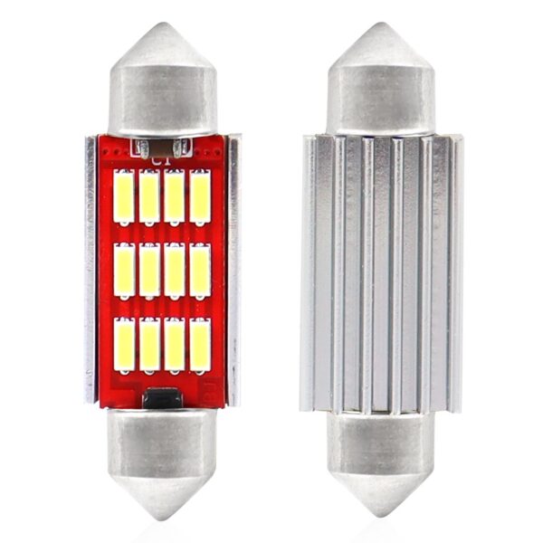 LED Canbus 4014 12SMD festoon C5W/C10W/C3W 39mm – Hvid 12V/24V