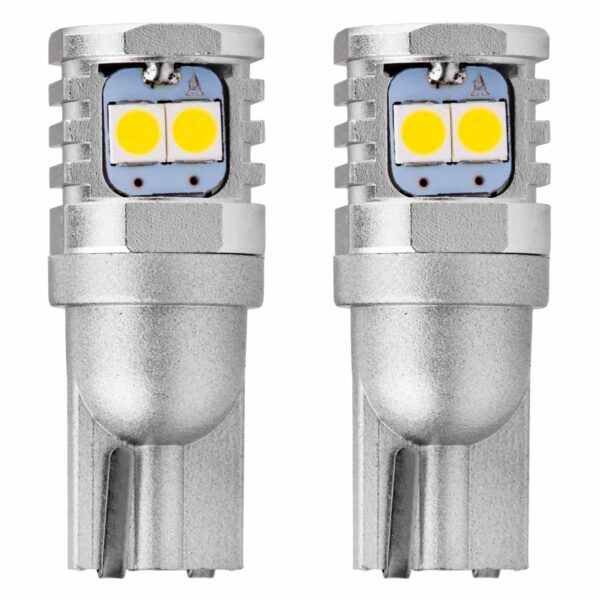 LED T10 / W5W / W10W – 6x SMD – 12V/24V – 6000K Hvid – CANBUS – sæt á 2 stk.