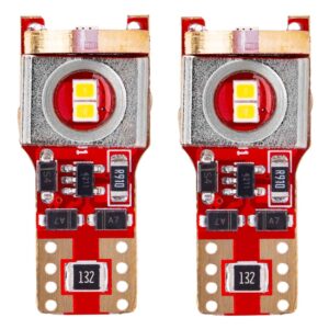 AMiO LED T10 / W5W – 6x SMD – 12V/24V – 6000K Hvid – CANBUS – sæt á 2 stk.