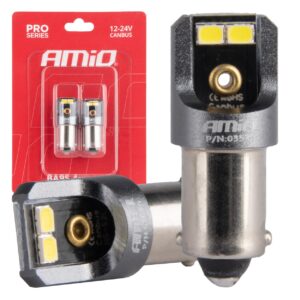 LED bilpærer T4W BA9s 12/24V – 6000K – (2 stk.)