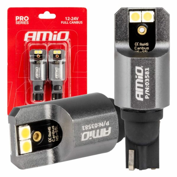 LED Pærer W16W 4xSMD 3030 CANBUS – 12/24V (Hvid 6000K)