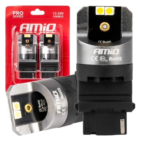 LED Pærer P27W 4xSMD 3030 CANBUS – 12/24V (Hvid 6000K)