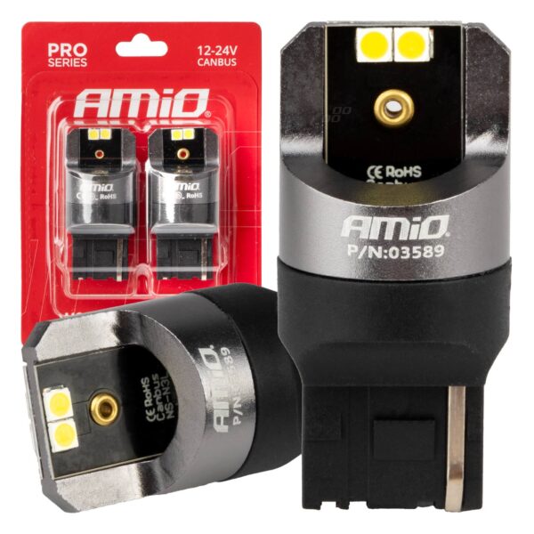 LED Pærer W16W 7440 4xSMD CANBUS – 12/24V (Hvid 6000K)