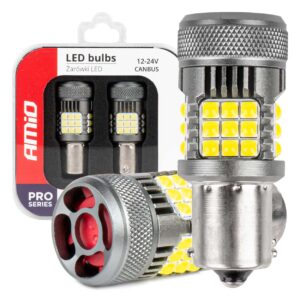 LED Pære BA15S 36x SMD – 12V/24V – 6000K Hvid – CANBUS