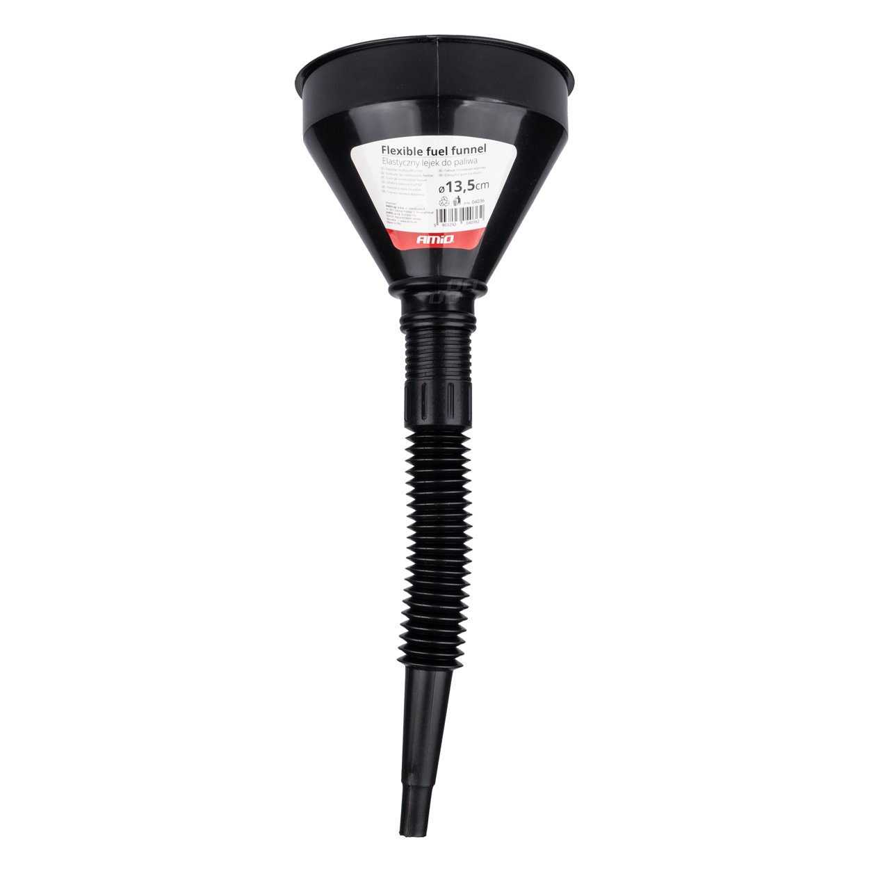 Sort plasttragt med si – todelt, Ø13,5 cm