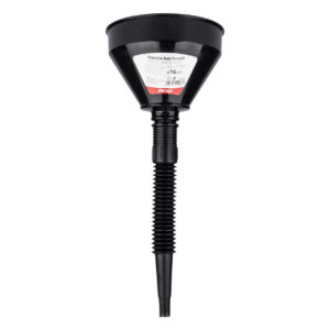 Sort plasttragt med si – todelt, Ø16 cm