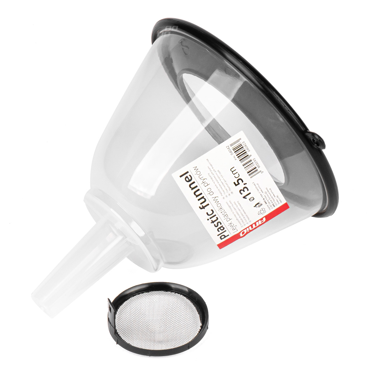 Plasttragt med låg og si – Ø13,5 cm