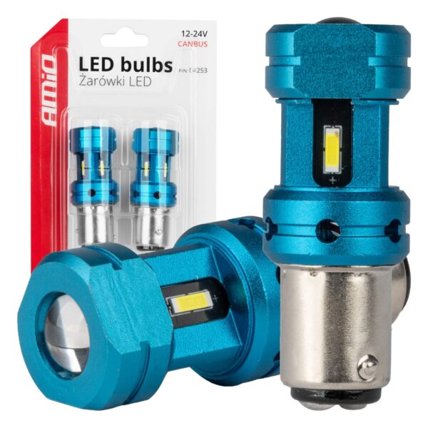 LED CANBUS Pære 1157 BAY15D P21/5W – 4SMD 1860 (Hvid 6000K)