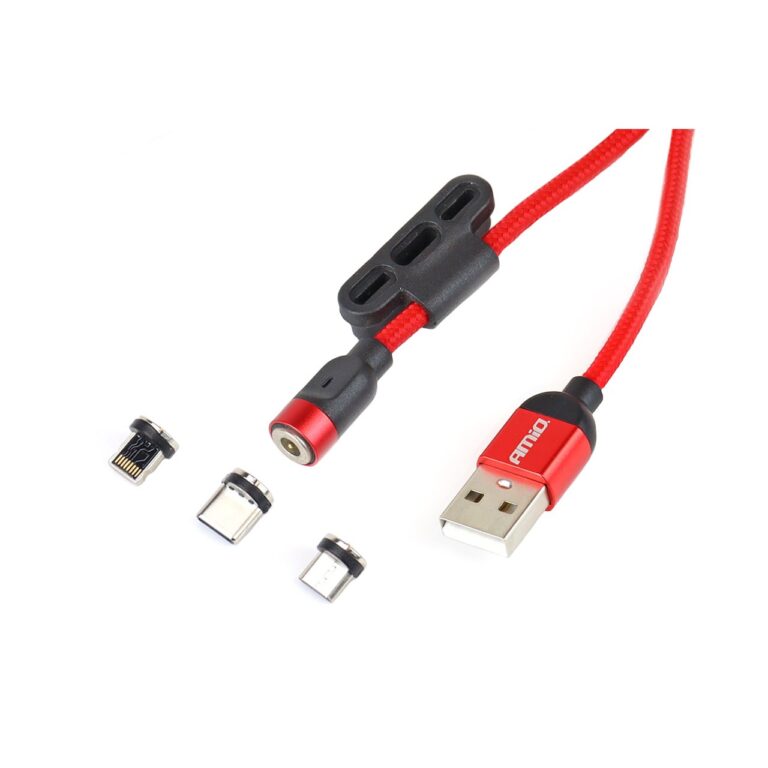 Magnetisk ladekabel Combo – Lightning / USB-C / Micro USB 1 meter