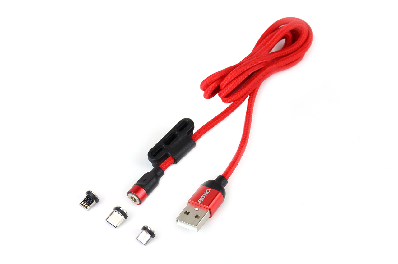 Magnetisk ladekabel Combo – Lightning / USB-C / Micro USB 1 meter - Billede 3