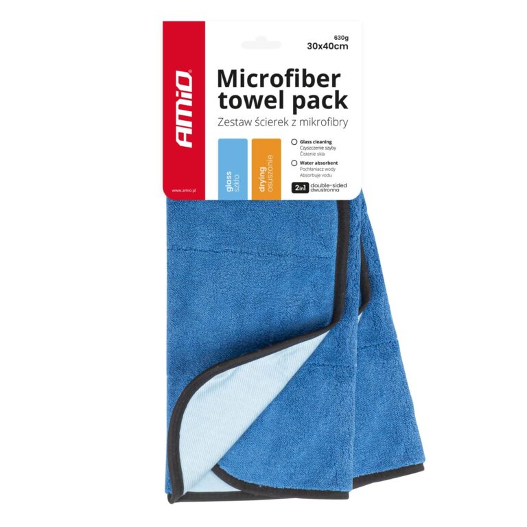 Mikrofiberklud 2-i-1 til tørring og glas – 30x40 cm (2 stk.)