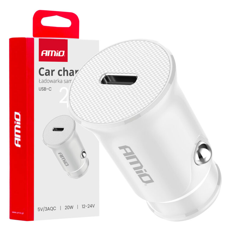 Billader USB-C 20W – 12/24V, Hvid