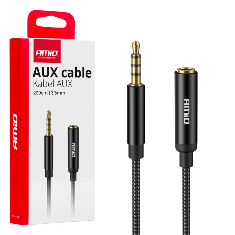 AUX Forlænger Kabel Mini Jack 3,5 mm Han til Hun – 2 meter