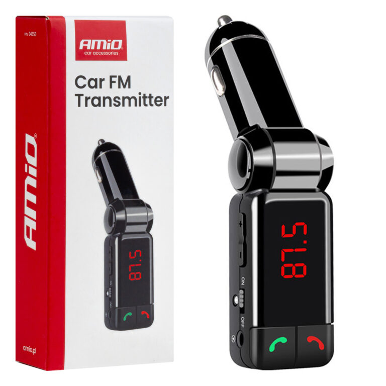 FM Transmitter til Bil med Bluetooth – Justerbar, 2x USB-A, 12/24V