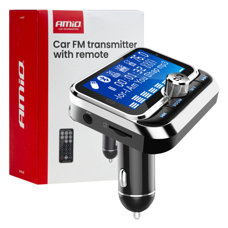 FM Transmitter til Bil med Bluetooth og Fjernbetjening – 2x USB-A, 12/24V