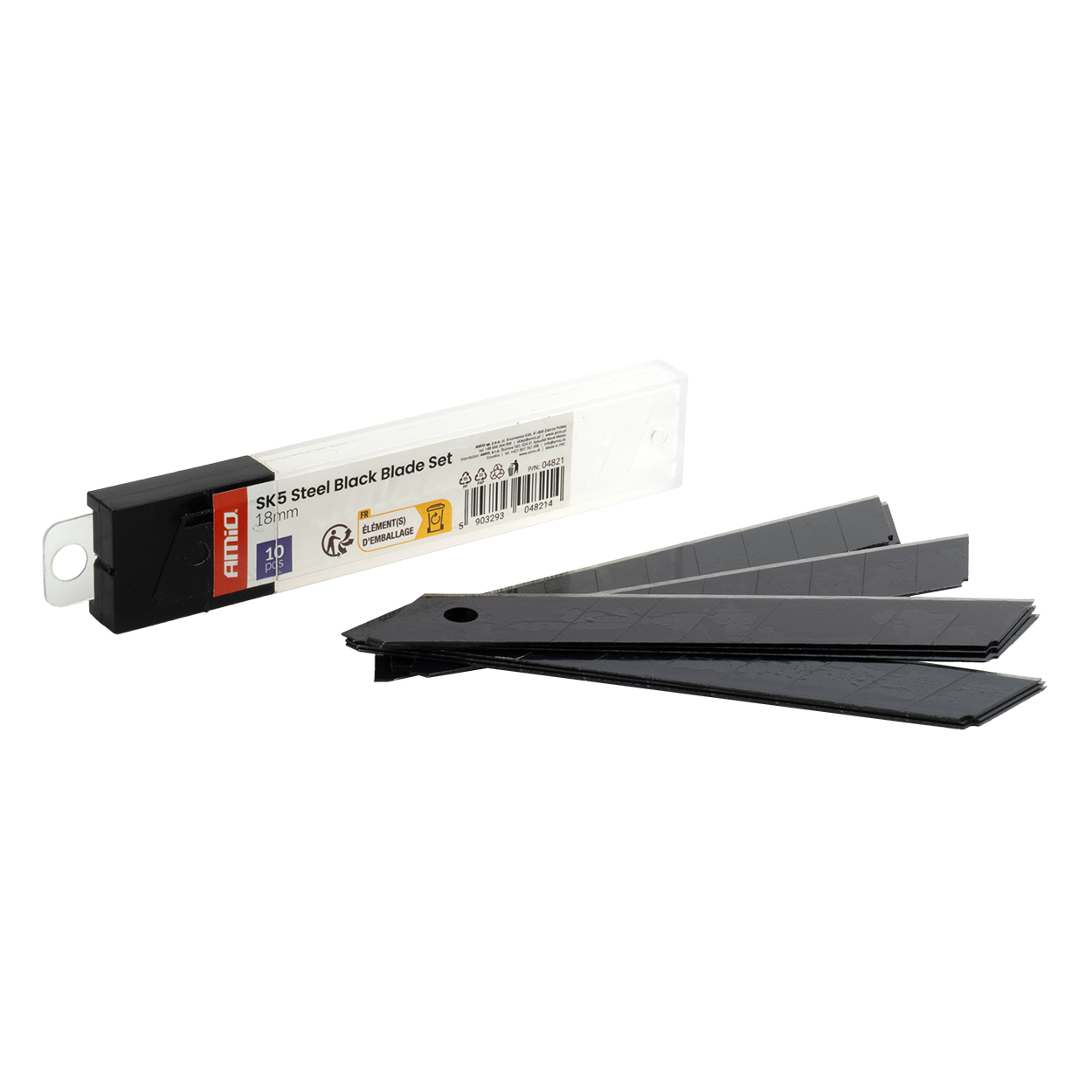 Reserveblade SK5 Stål 100 x 18 x 0,5 mm – Sort coating, 10 stk.
