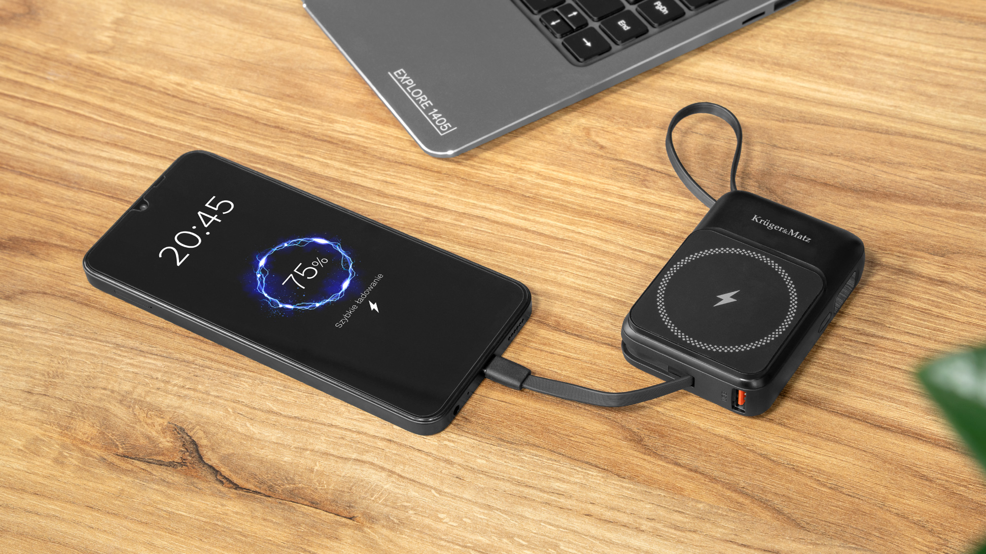 Powerbank Kruger&Matz KM0913 10000 mAh - Sort - Billede 2