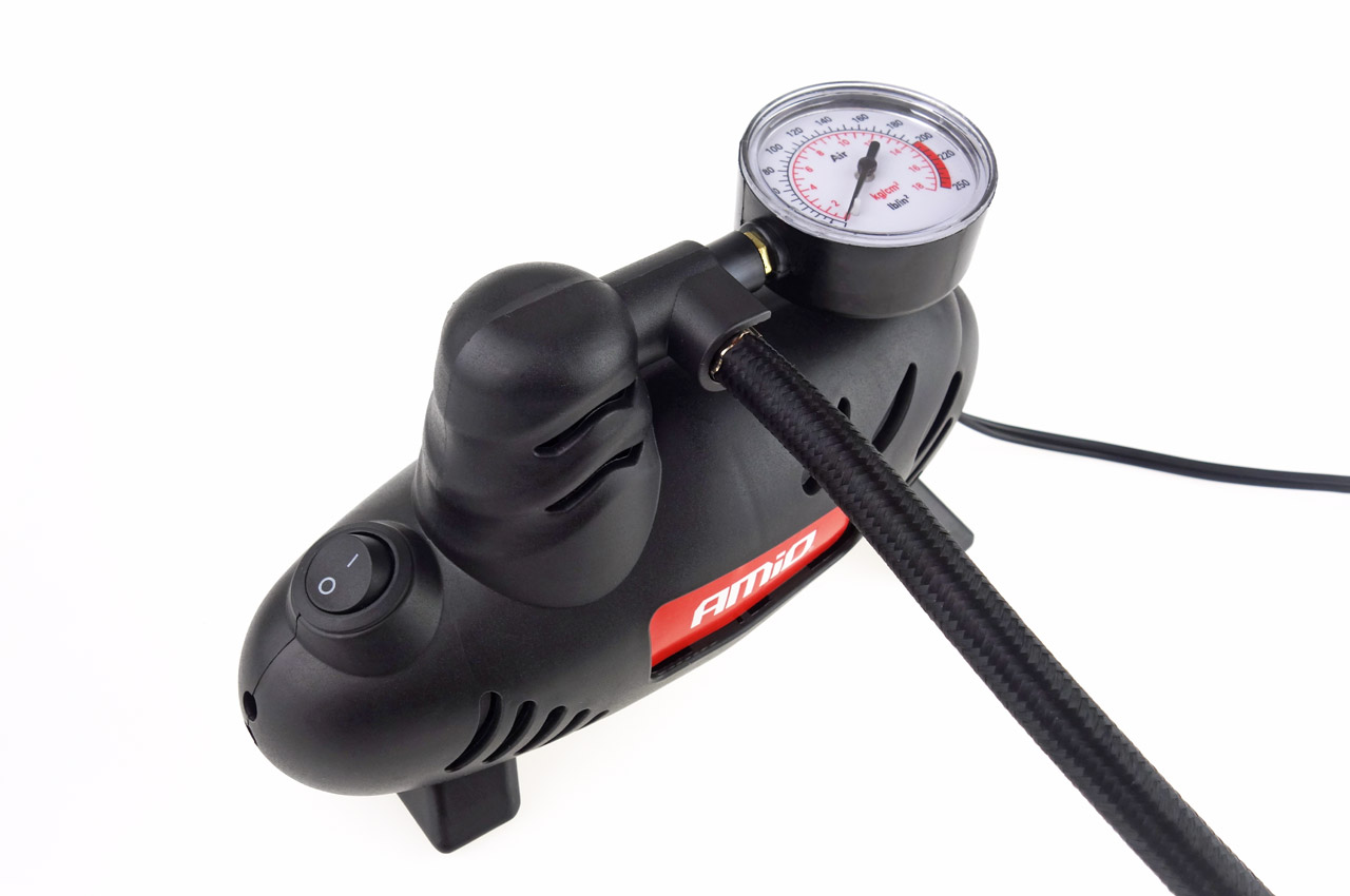 12V Luftkompressor til bil – kompakt med manometer - Billede 2
