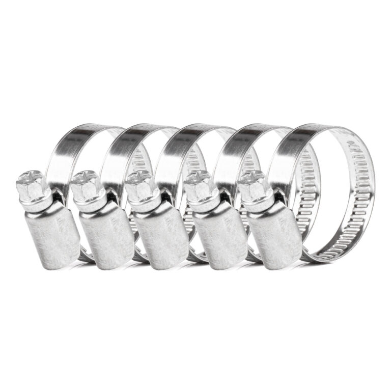 Spændebånd 16–27 mm W2 rustfri stål – 5 stk.