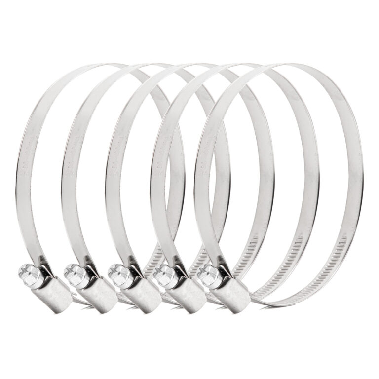 Spændebånd 80–100 mm W2 rustfri stål – 5 stk.