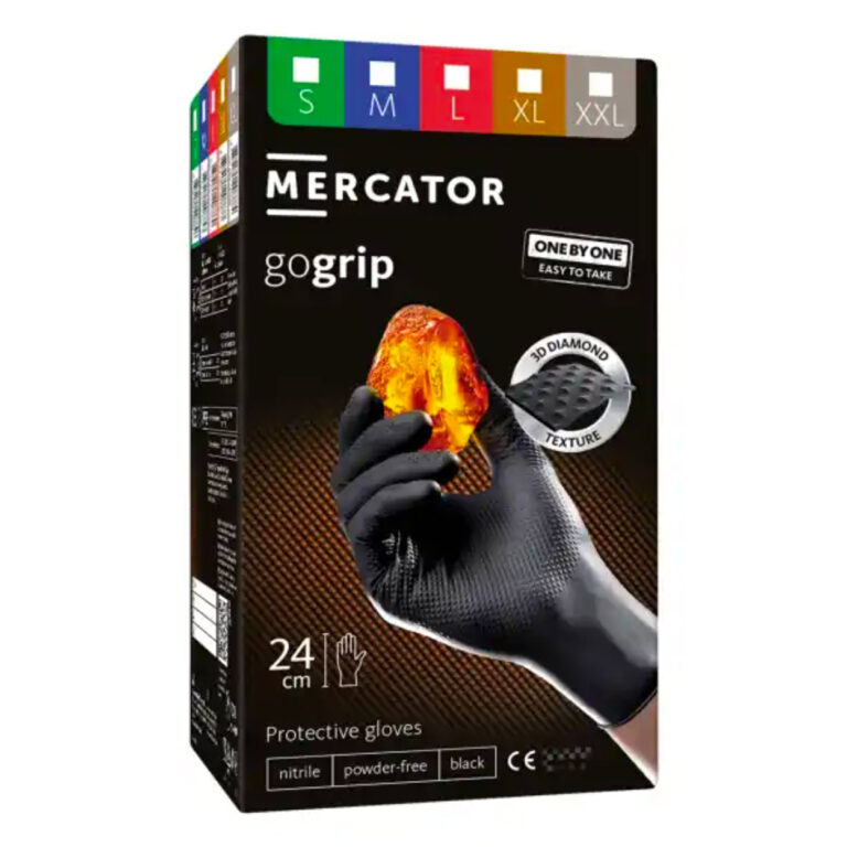 MERCATOR GoGrip ONE-BY-ONE Black nitrilhandsker 100 stk. (L)